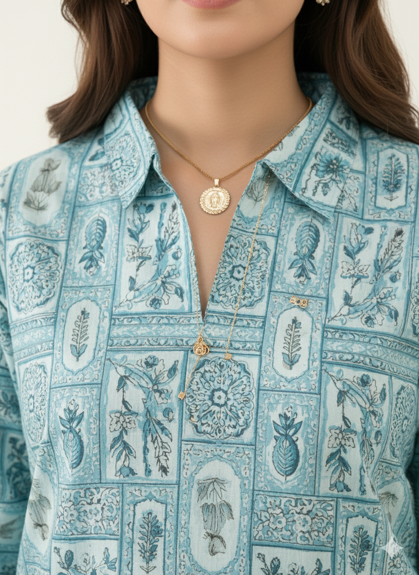 Aqua Muse Printed Co-Ord Set