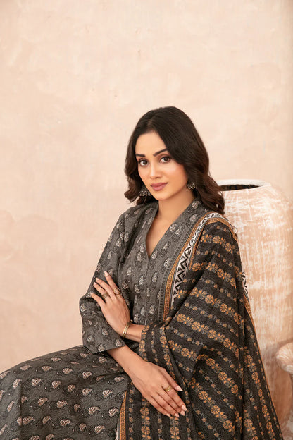 Tawakkal D-5643 Nazli | 3-Piece Unstitched Digital Printed Cross Khaddar Suit