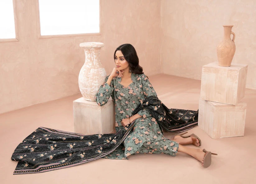 Tawakkal Nazli D-5652 | 3-Piece Unstitched Digital Printed Cross Khaddar Suit for Women