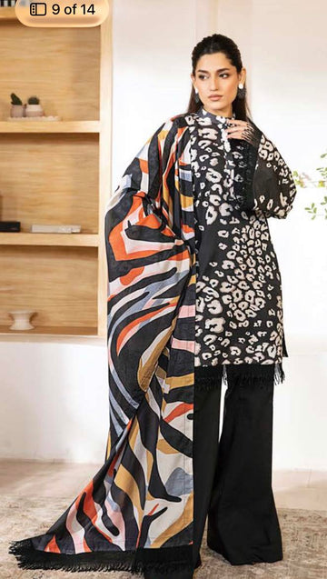 MARIA B Elaheh Collection 3 Pc Unstitched Printed Lawn Suit – MB‑ELHV3‑07