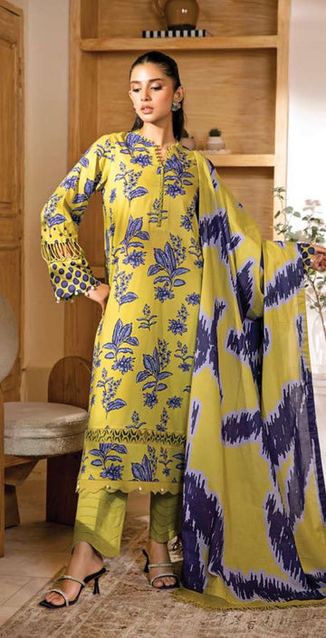 MARIA B Elaheh Collection 3 Pc Unstitched Printed Lawn Suit - MB-ELHV3-01