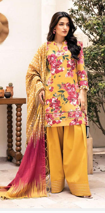 MARIA B Elaheh Collection 3 Pc Unstitched Printed Lawn Suit – MB‑ELHV3‑05