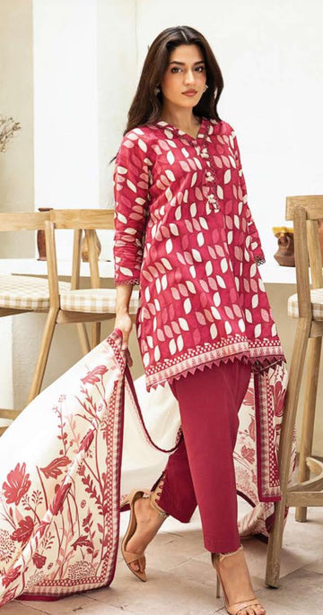MARIA B Elaheh Collection 3 Pc Unstitched Printed Lawn Suit – MB‑ELHV3‑03