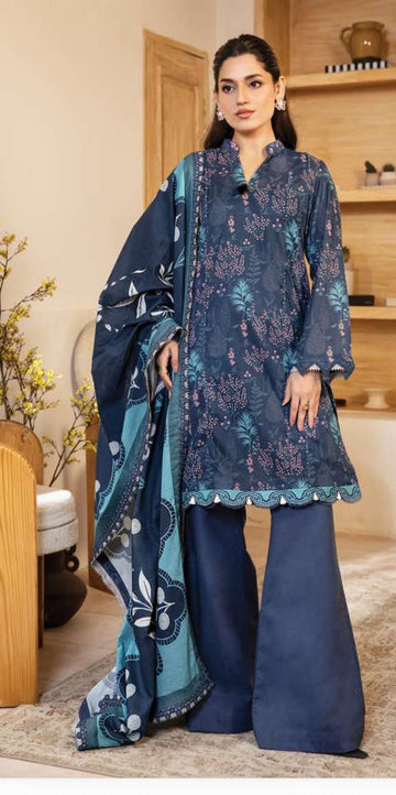 MARIA B Elaheh Collection 3 Pc Unstitched Printed Lawn Suit – MB‑ELHV3‑12