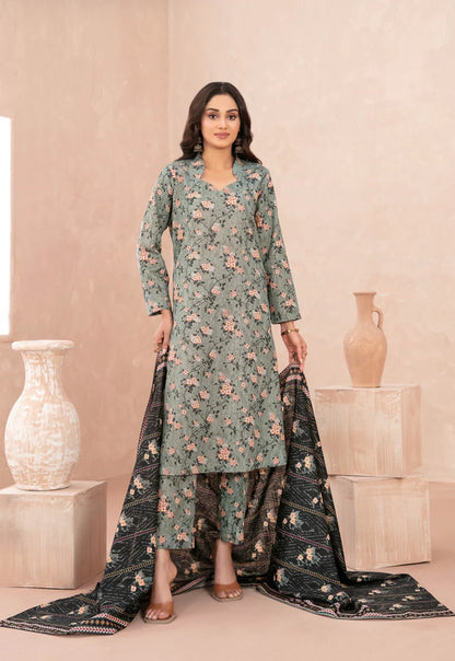 Tawakkal Nazli D-5652 | 3-Piece Unstitched Digital Printed Cross Khaddar Suit for Women