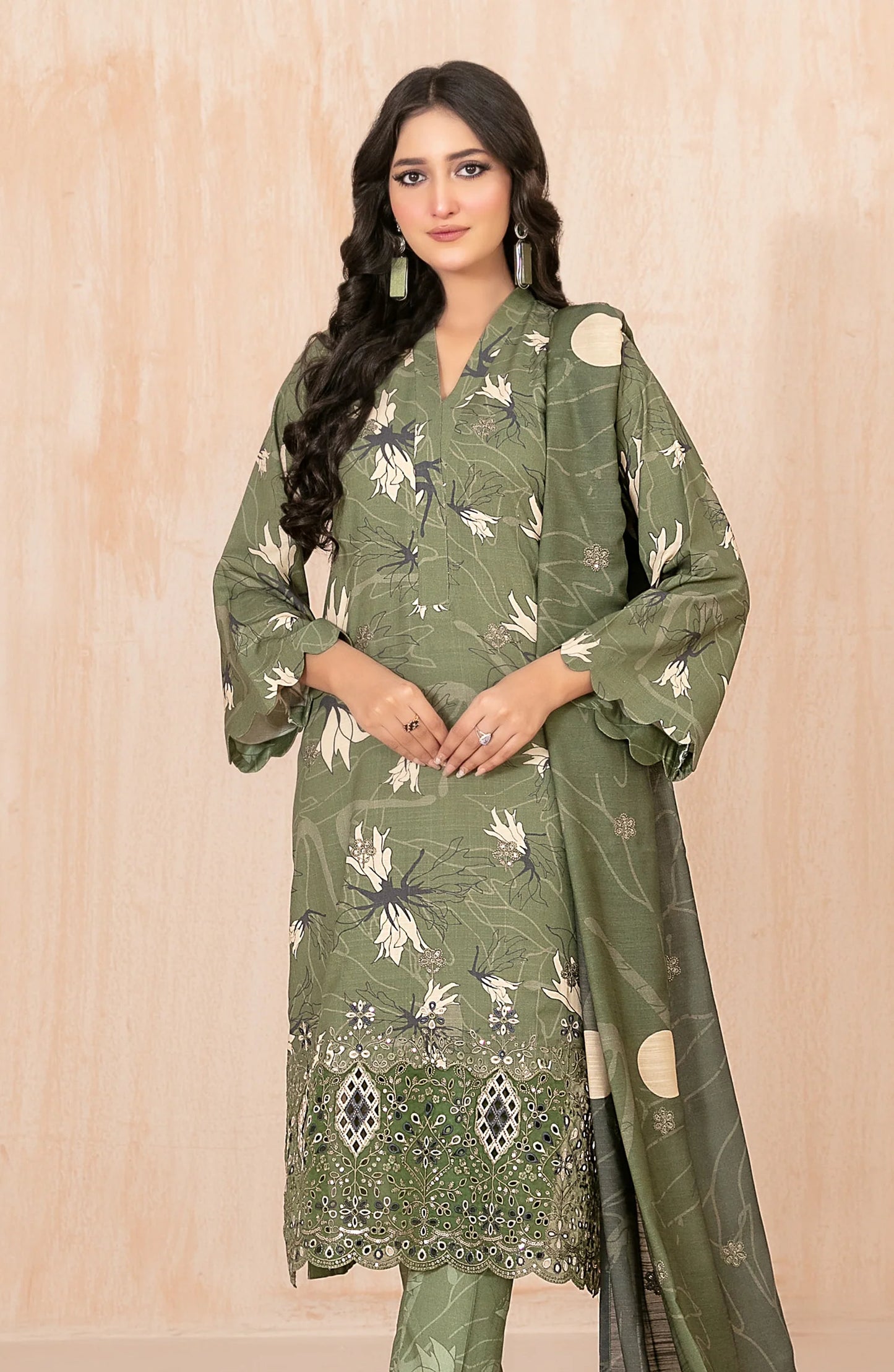 Tawakkal Azeena D-5629 | 3-Piece Unstitched Embroidered Digital Printed Slub Staple Suit