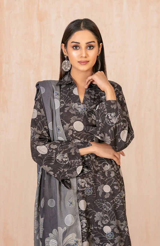 Tawakkal Azeena D-5625 | 3-Piece Unstitched Embroidered Digital Printed Slub Staple Suit