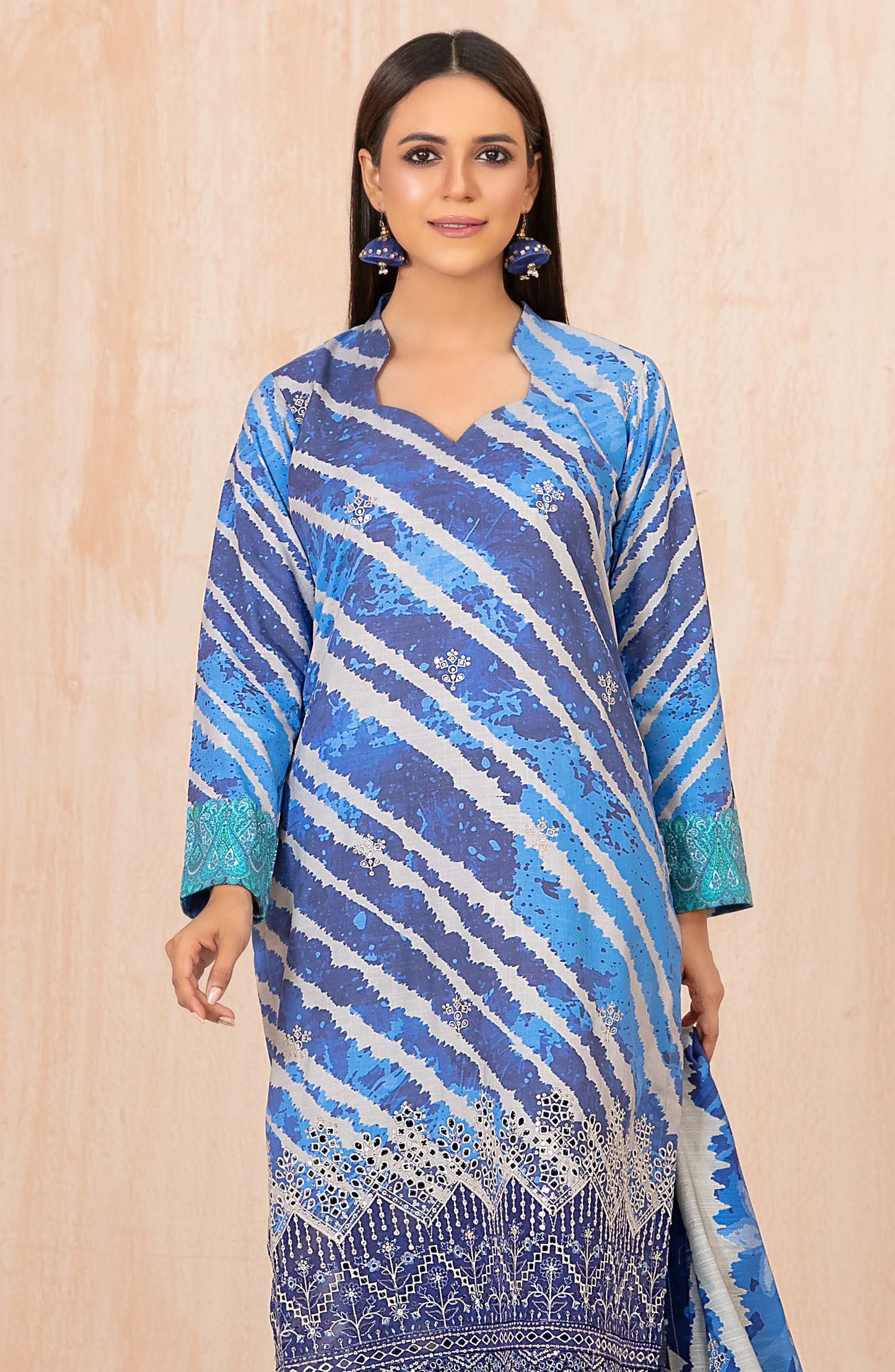 Tawakkal Azeena D-5622 | 3-Piece Unstitched Embroidered Digital Printed Slub Staple Suit