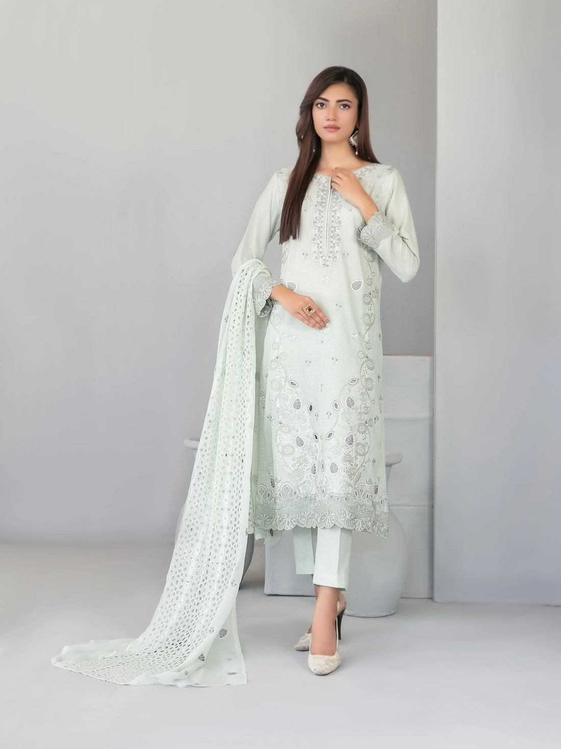 Tawakkal Mizal D-4377 | 3-Piece Unstitched Embroidered Karandi Suit for Women