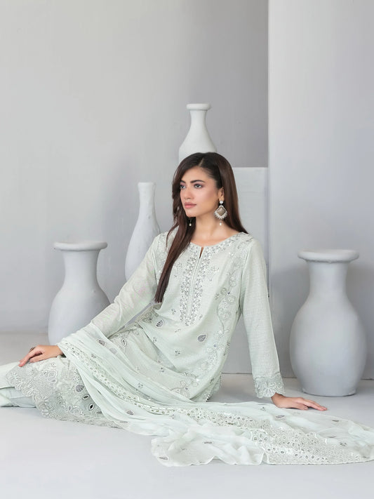 Tawakkal Mizal D-4377 | 3-Piece Unstitched Embroidered Karandi Suit for Women