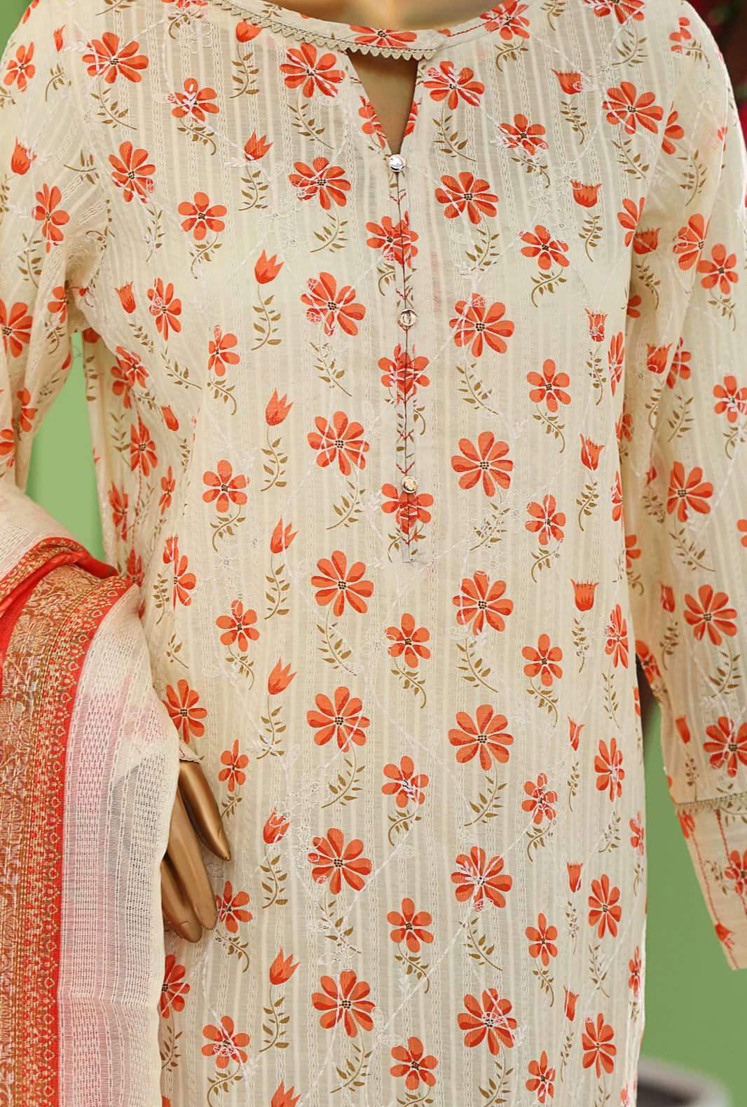 Dhagakari by HZ Textiles Embroidered Cotton Suit Unstitched 3-Piece DEC-101 | Premium Winter Cotton Outfit