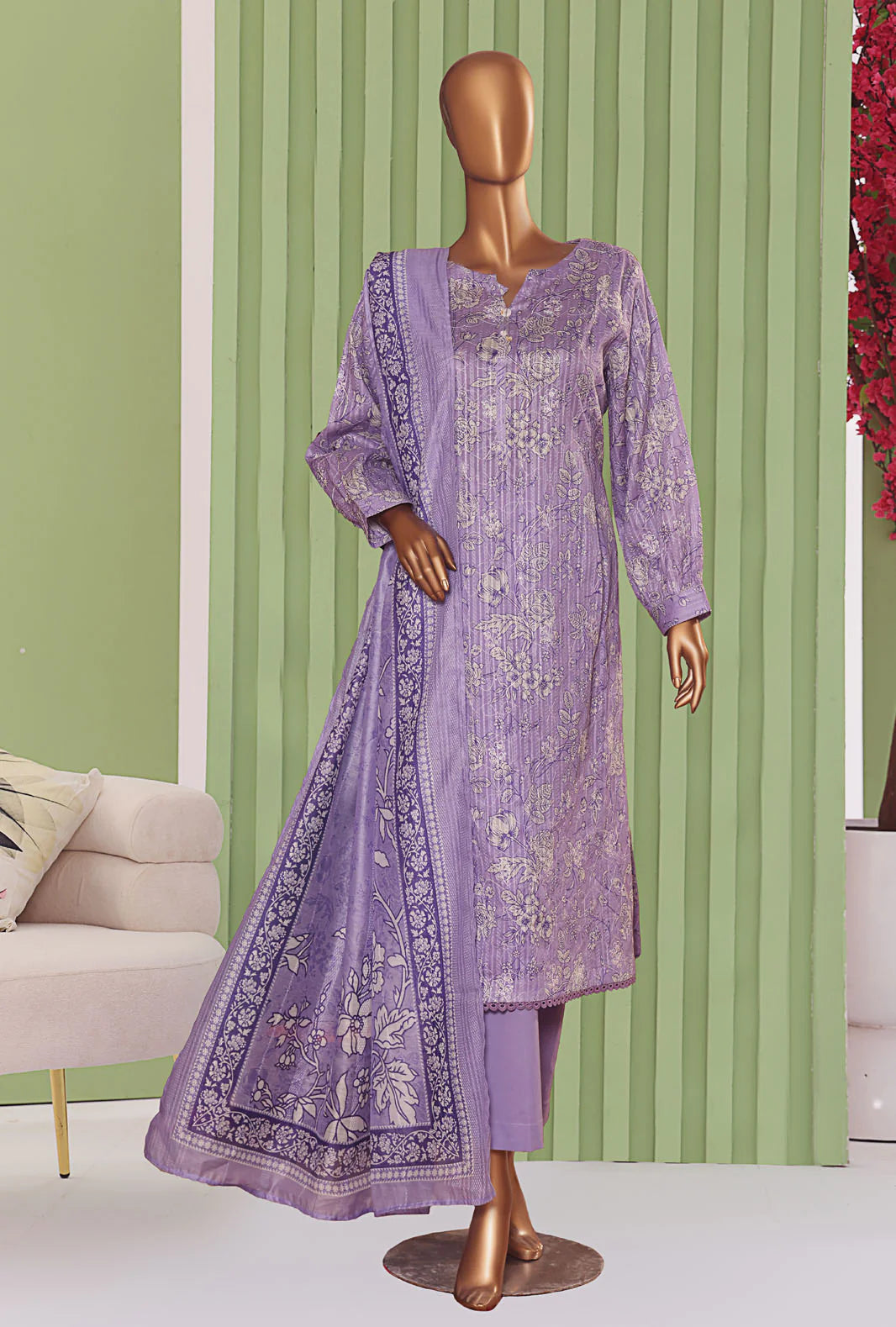 Dhagakari by HZ Textiles Embroidered Cotton Suit Unstitched 3-Piece DEC-105 | Premium Winter Cotton Outfit