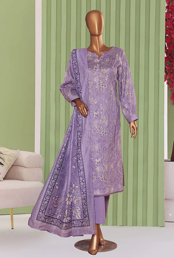 Dhagakari by HZ Textiles Embroidered Cotton Suit Unstitched 3-Piece DEC-105 | Premium Winter Cotton Outfit