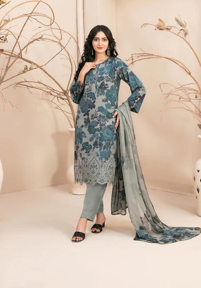 Tawakkal D-4852 Alvira | 3-Piece Unstitched Embroidered Digital Printed Staple Suit