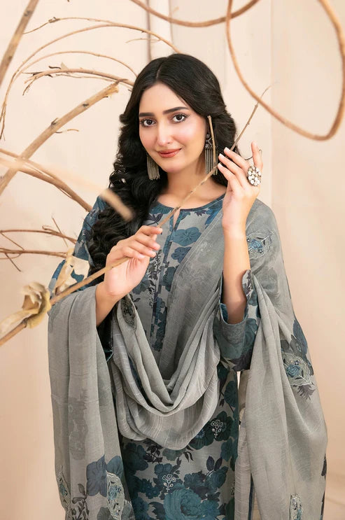 Tawakkal D-4852 Alvira | 3-Piece Unstitched Embroidered Digital Printed Staple Suit