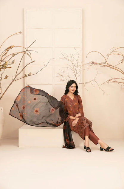 Tawakkal D-4856 Alvira | 3-Piece Unstitched Embroidered Digital Printed Staple Suit