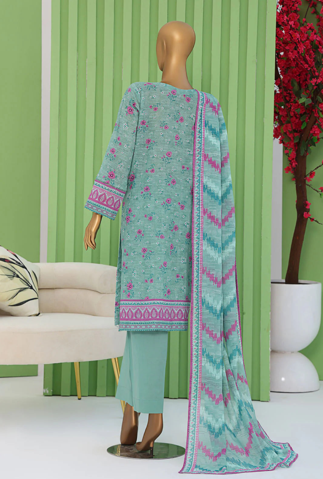 Vital by HZ Textiles Embroidered Lawn Suit Unstitched 3-Piece VEC-1260 | Premium Doriya Fabric Lawn Suit