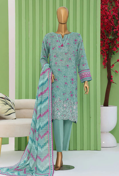 Vital by HZ Textiles Embroidered Lawn Suit Unstitched 3-Piece VEC-1260 | Premium Doriya Fabric Lawn Suit