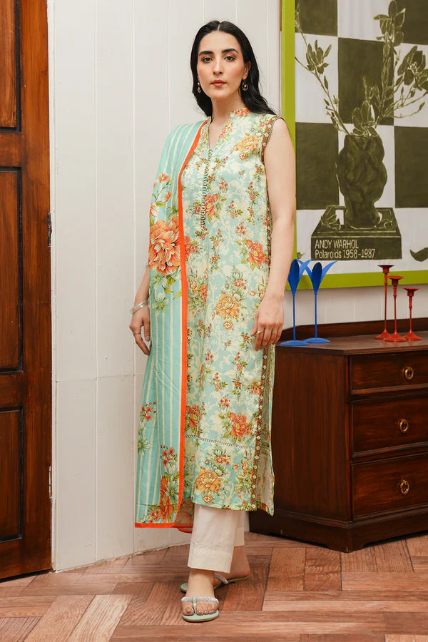 Zellbury Printed Cambric Shirt Dupatta – WUC24X20008 | 2-Piece Unstitched Cambric Suit