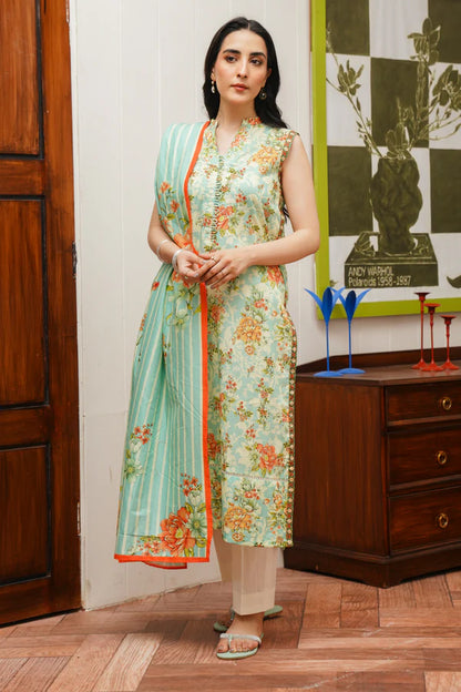 Zellbury Printed Cambric Shirt Dupatta – WUC24X20008 | 2-Piece Unstitched Cambric Suit