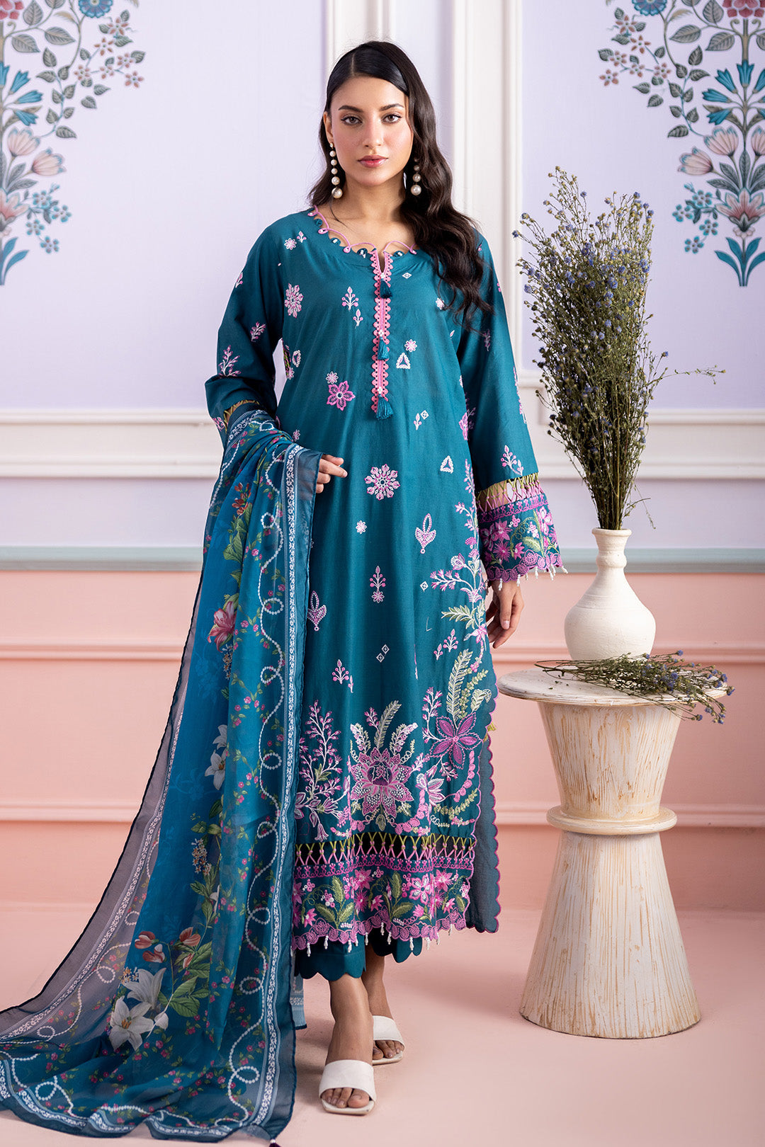 Zellbury Embroidered Shirt Shalwar Dupatta - 0214