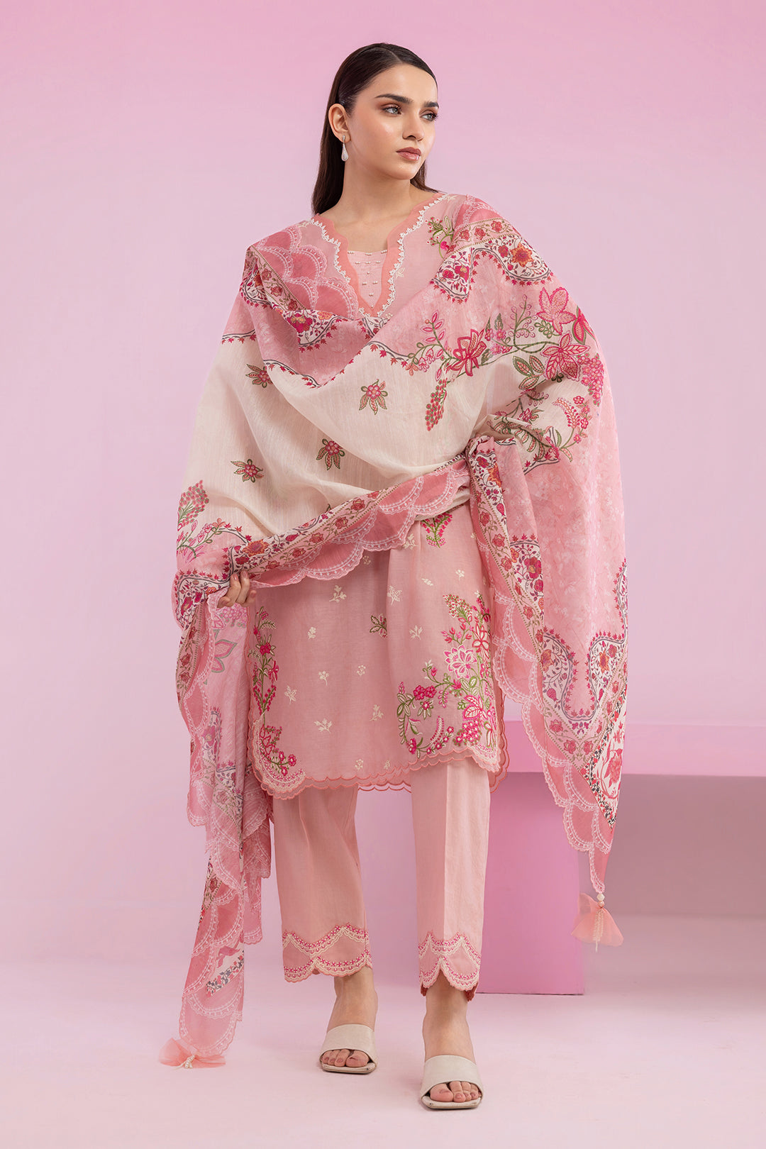 Zellbury Embroidered Shirt Shalwar Dupatta - 0216