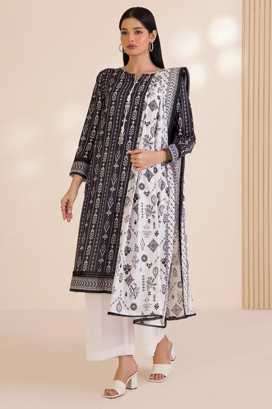 Zellbury Printed Cotton Shirt Dupatta – WUC25X20003 | 2-Piece Unstitched Cotton Suit for Women