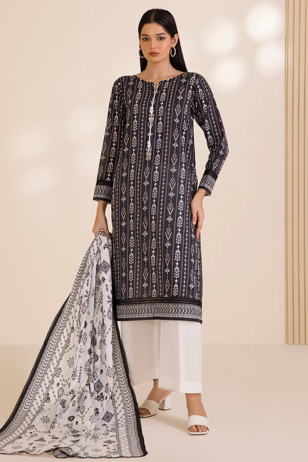 Zellbury Printed Cotton Shirt Dupatta – WUC25X20003 | 2-Piece Unstitched Cotton Suit for Women
