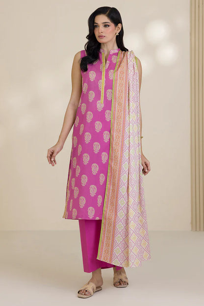 Zellbury Printed Cotton Shirt Shalwar Dupatta – WUC25X30034 | 3-Piece Cotton Suit