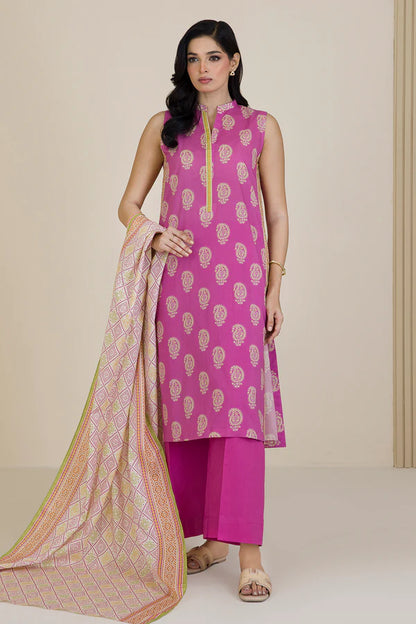 Zellbury Printed Cotton Shirt Shalwar Dupatta – WUC25X30034 | 3-Piece Cotton Suit