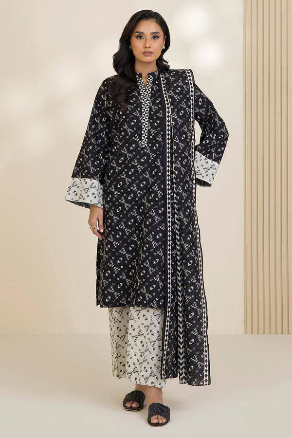 Zellbury Printed Cotton Shirt Shalwar Dupatta – WUC25X30040 | 3-Piece Cotton Suit