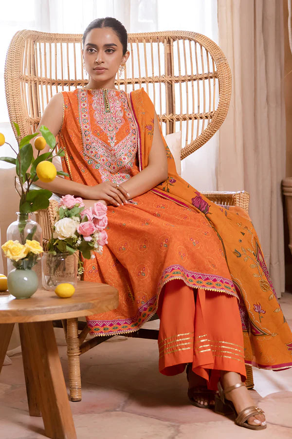 Zellbury Embroidered Shirt Shalwar Dupatta – WUS24E31098 | 3-Piece Lawn Suit