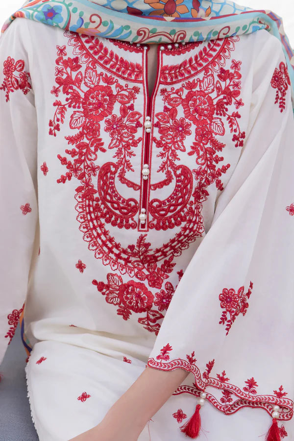 Zellbury Embroidered Shirt Shalwar Dupatta – WUS24E31129 | 3-Piece Cambric Suit