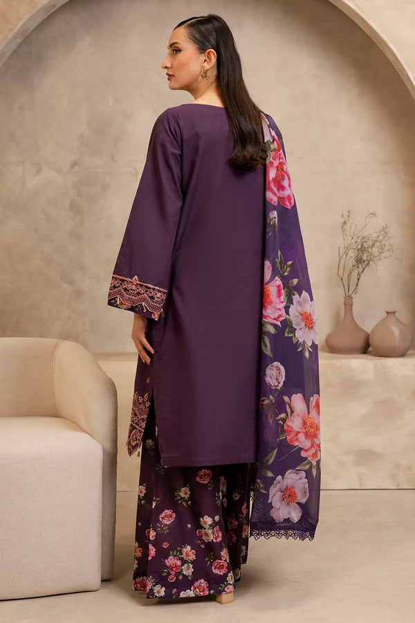 Zellbury Embroidered Shirt Shalwar Dupatta – WUS25E30145 | 3-Piece Cambric Suit