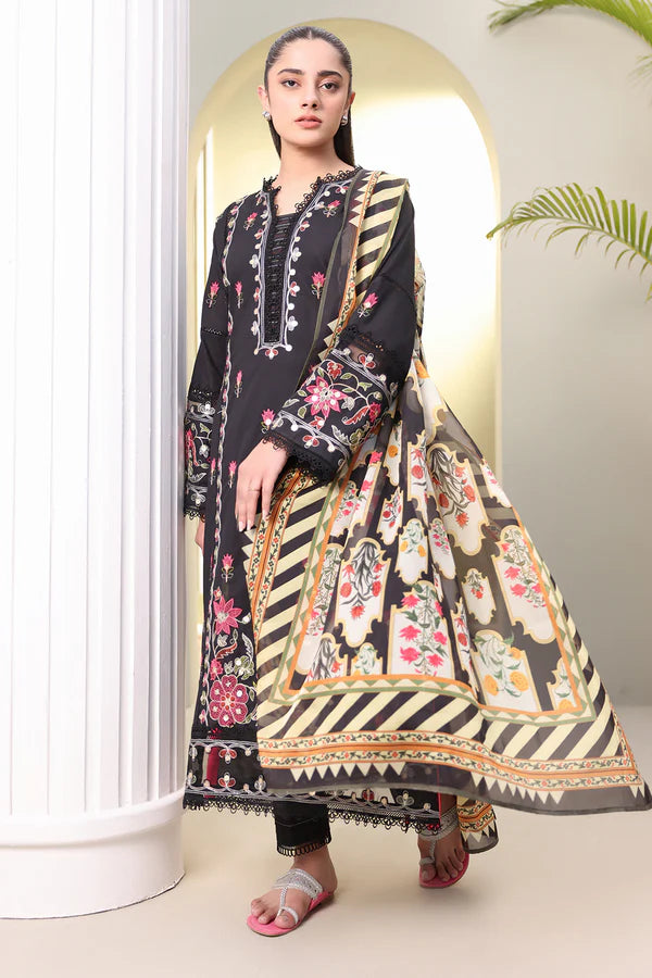 Zellbury Embroidered Shirt Shalwar Dupatta – WUS25E30148 | 3-Piece Cambric Suit