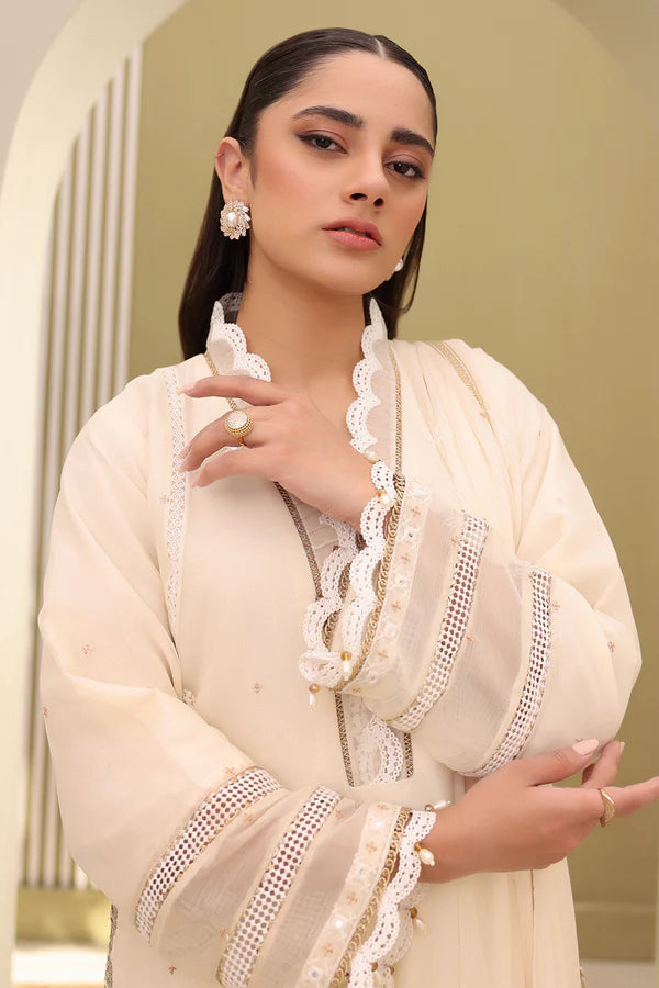 Zellbury Embroidered Chiffon Shirt Shalwar Dupatta – WUS25E30282 | 3-Piece Chiffon Suit