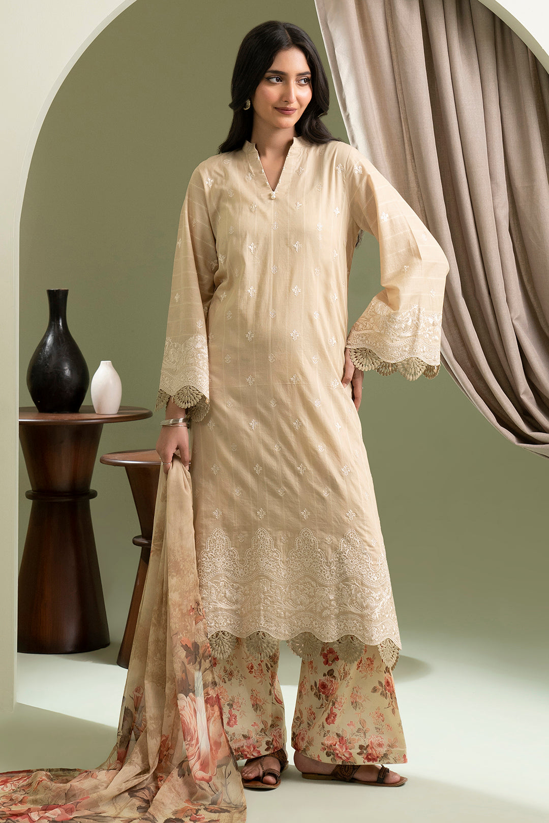 Zellbury Embroidered Shirt Shalwar Dupatta - 0285