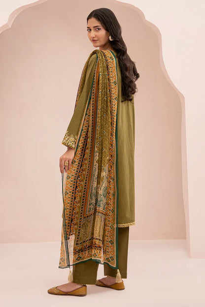 Zellbury Embroidered Shirt Shalwar Dupatta – WUS25E30347 | 3-Piece Zari Lawn Suit