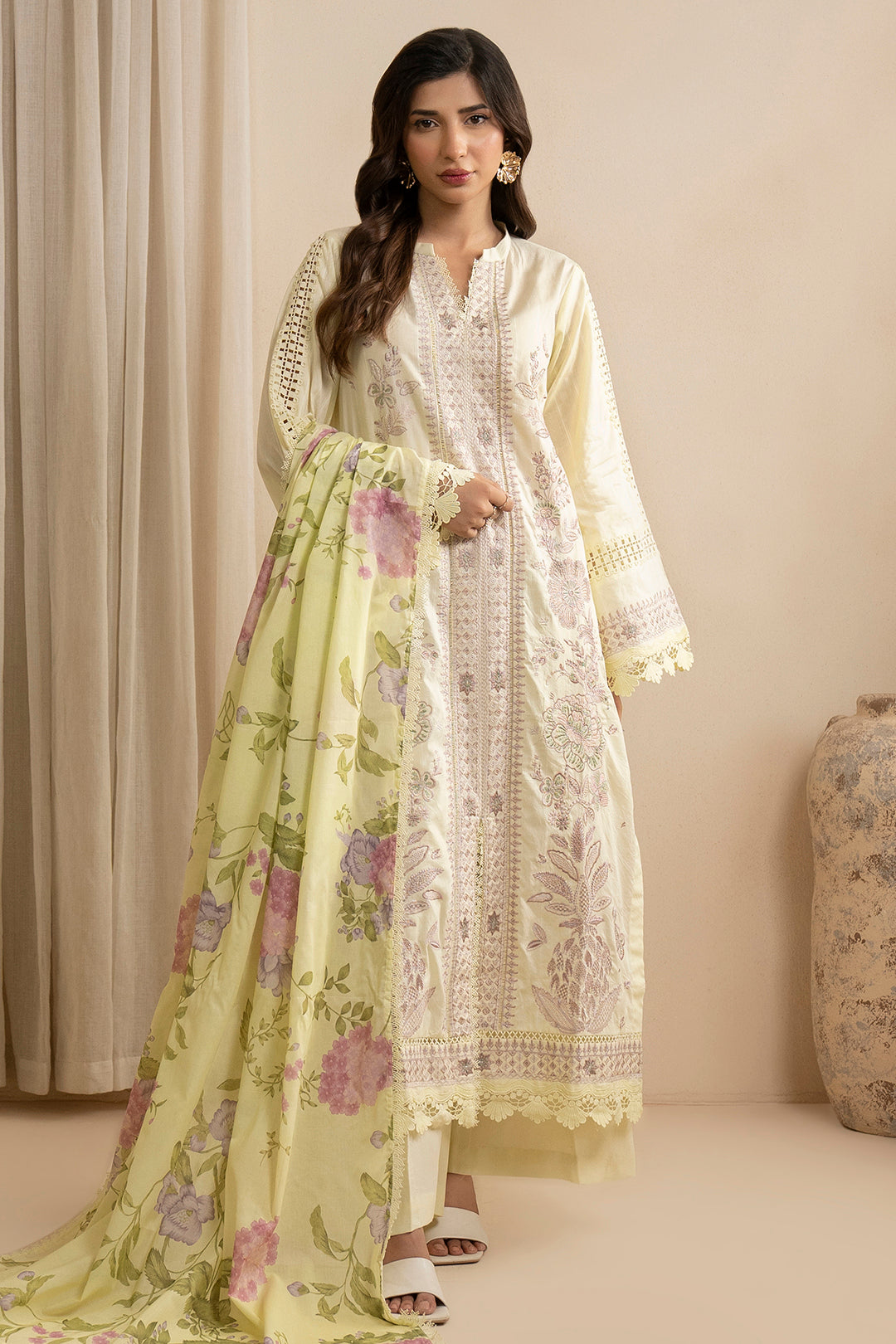 Zellbury Embroidered Shirt Shalwar Dupatta - 0607