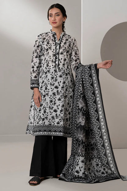 Zellbury Printed Lawn Shirt Dupatta – WUS25X20411 | 2-Piece Unstitched Lawn Suit for Women