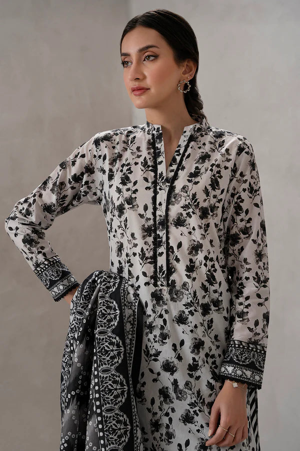 Zellbury Printed Lawn Shirt Dupatta – WUS25X20411 | 2-Piece Unstitched Lawn Suit for Women