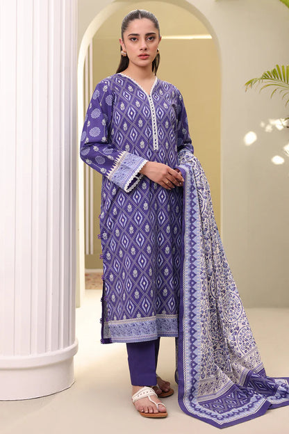 Zellbury Printed Slub Lawn Shirt Shalwar Dupatta – WUS25X30391 | 3-Piece Lawn Suit