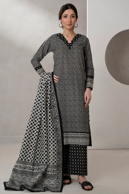 Zellbury Printed Lawn Shirt Shalwar Dupatta – WUS25X30451 | 3-Piece Lawn Suit