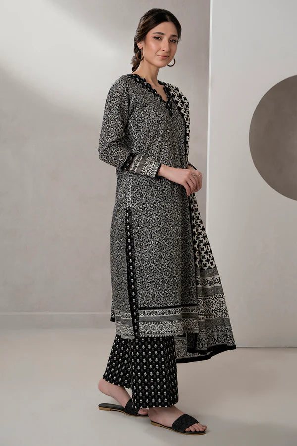 Zellbury Printed Lawn Shirt Shalwar Dupatta – WUS25X30451 | 3-Piece Lawn Suit