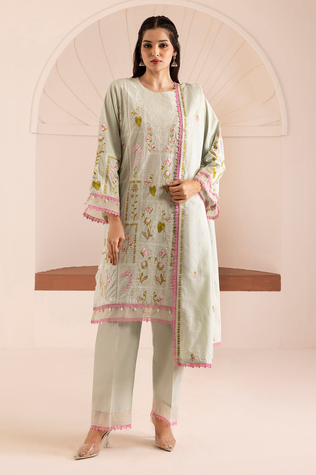 Zellbury Embroidered Shirt Shalwar Dupatta - 0446
