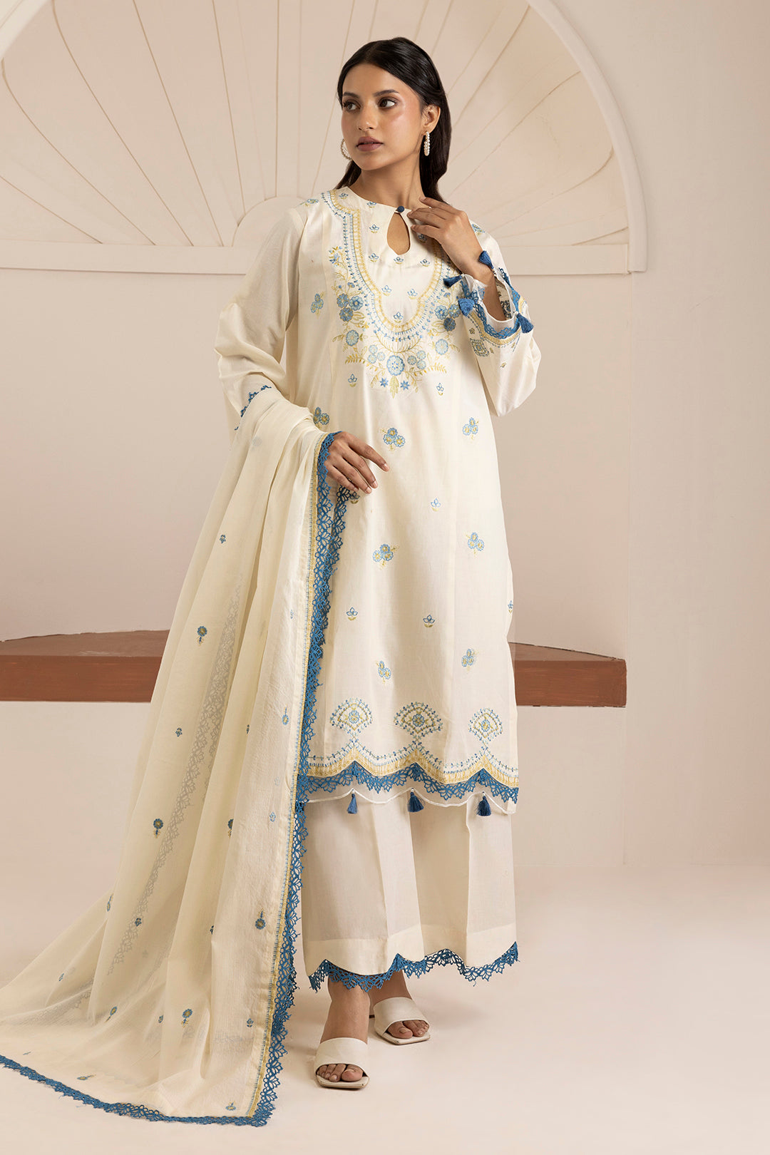 Zellbury Embroidered Shirt Shalwar Dupatta - 0505