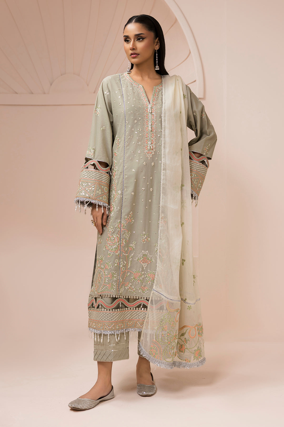Zellbury Embroidered Shirt Shalwar Dupatta - 0509