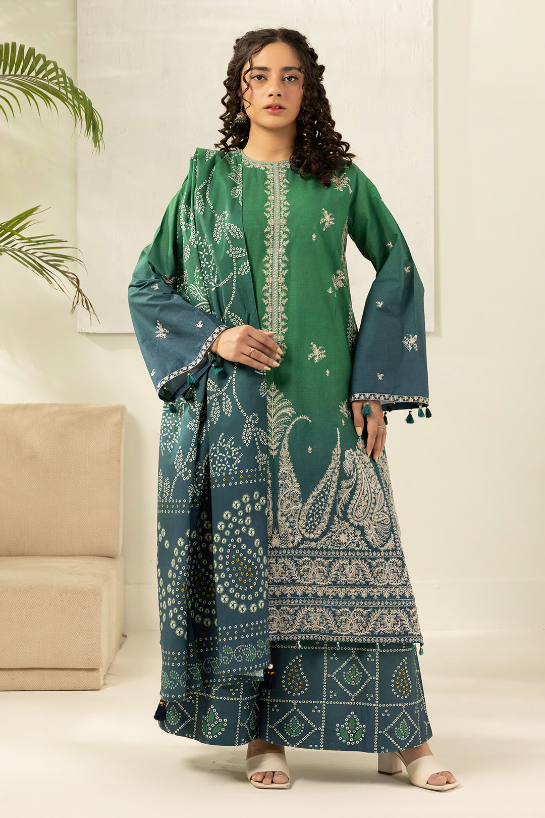 Zellbury Embroidered Shirt Shalwar Dupatta - 0512