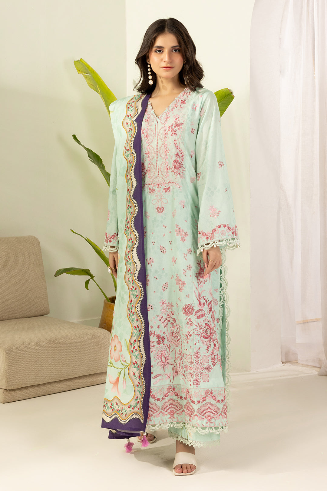 Zellbury Embroidered Shirt Shalwar Dupatta - 0514