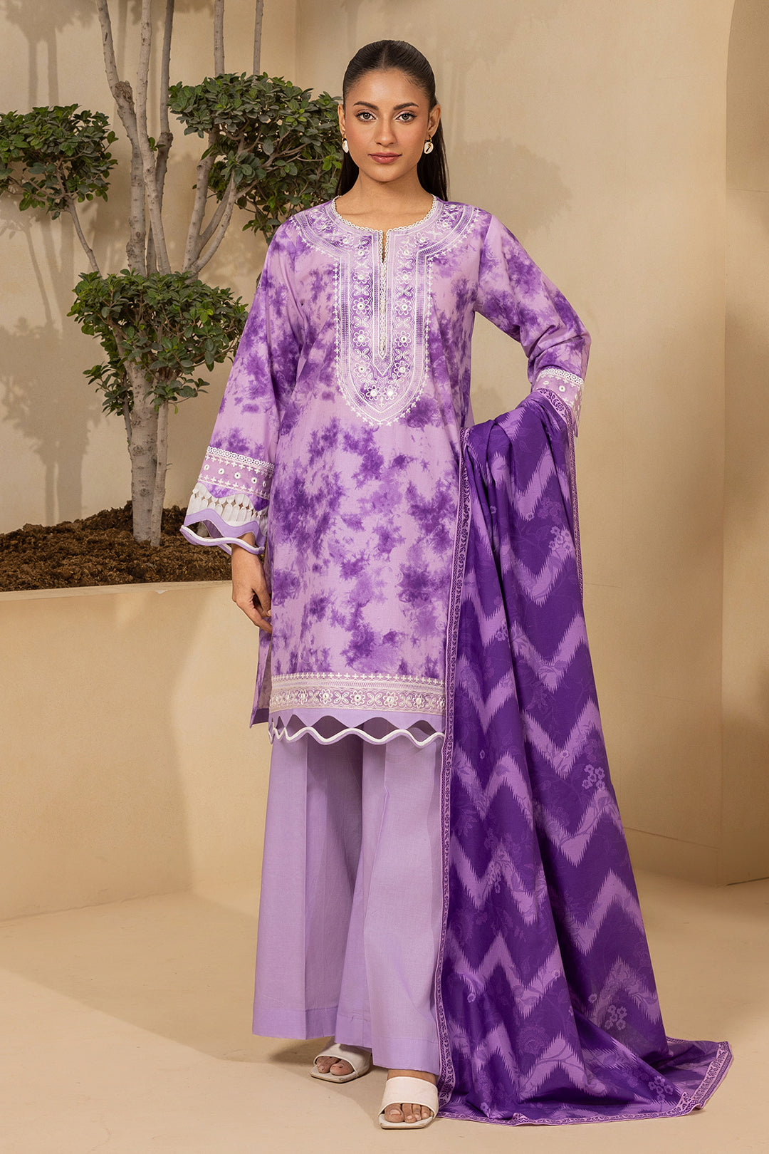 Zellbury Embroidered Shirt Shalwar Dupatta - 0571